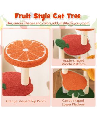 Multi-level Cat Tree Cute Fruit World Cat Tower w/ Fruit-shaped Platforms