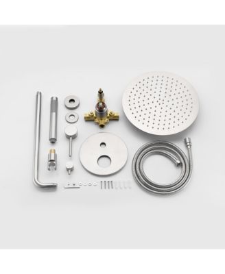 Wall Mounted High Pressure Shower Faucet Set with Stainless Steel Rain Shower Head and Handheld Spray