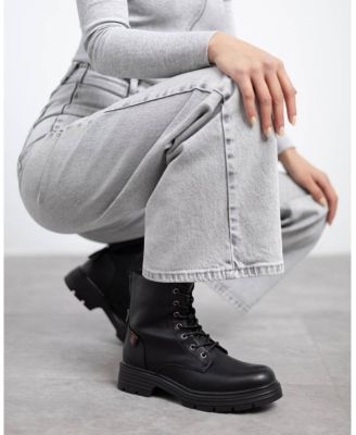Women's Back Zipper Combat Booties Refresh Collection By XTI