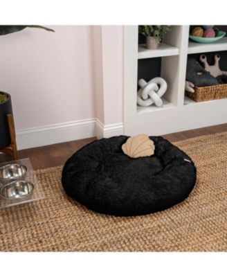 Maisie Bohemian Glam Faux Fur Round Fluffy Calming Donut Pet Bed with Washable Cover