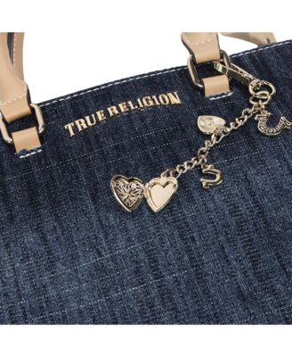 HORSESHOE DANGLE COLORED DENIM TOTE