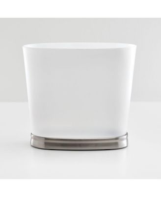 Oval Bathroom Trash Can, Set of 2, Frost/Brushed Nickel, Made in USA