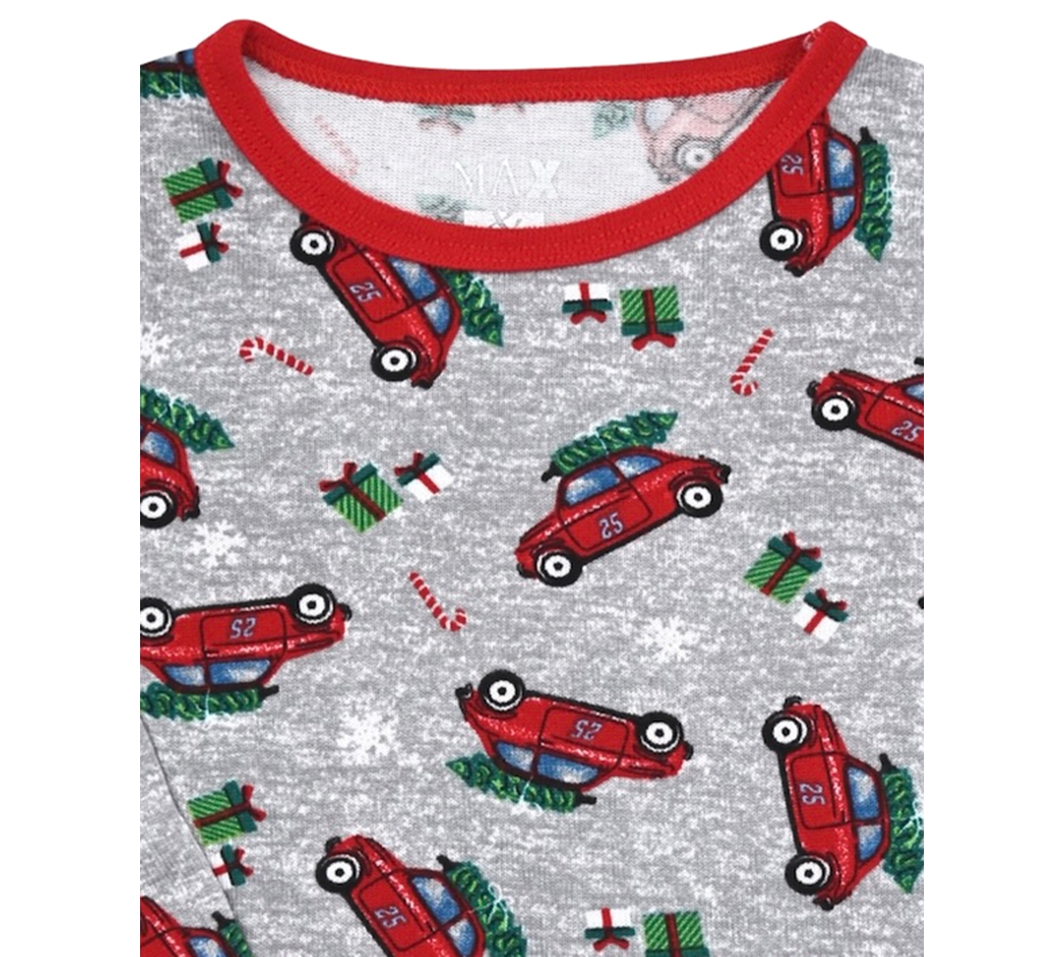 Max & Olivia Baby And Toddler Boys Snug Fit Holiday 3-piece Pajama Set In Gray