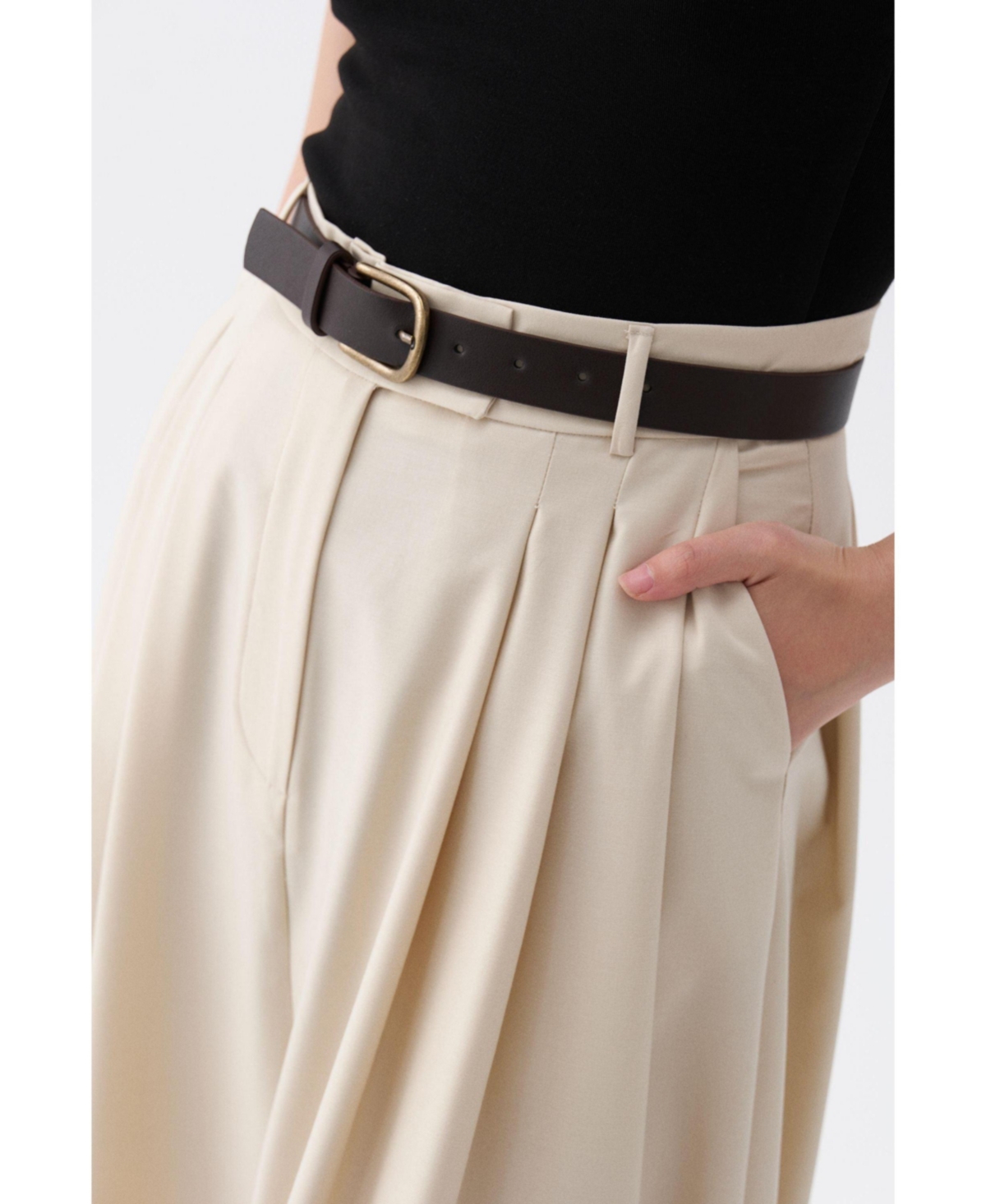 Nocturne Women's Belted Palazzo Trousers