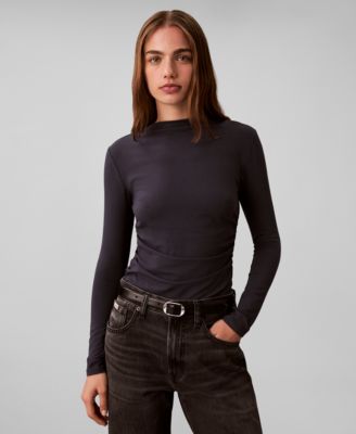 Calvin Klein - Women's Slim Long Sleeve Mock Neck Top