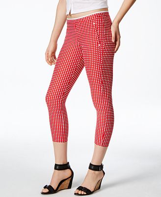 Hue Checkered Knit Capri Leggings - Handbags & Accessories - Macy's
