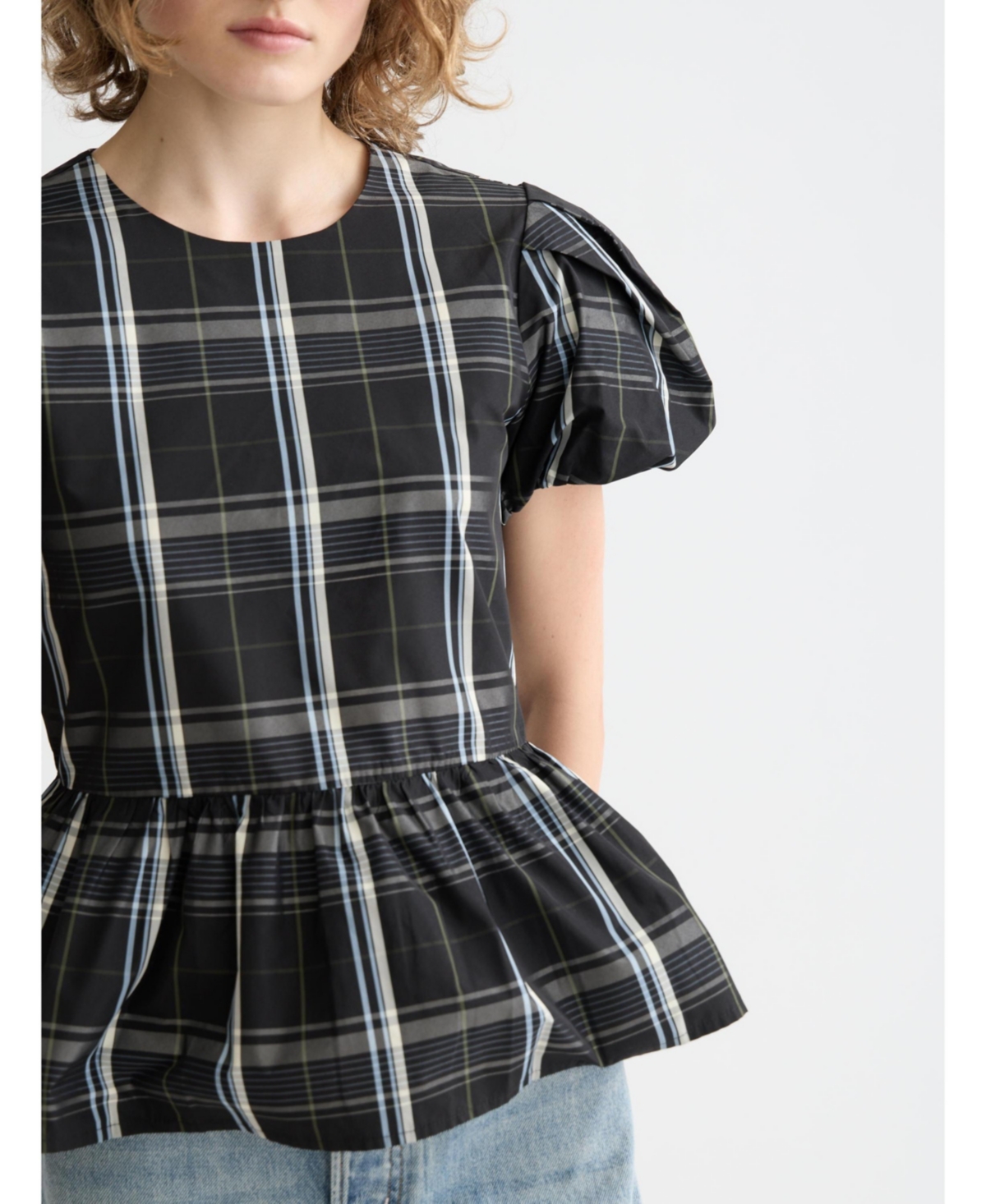 Scotch & Soda Women's Cap sleeve taffeta top with peplum