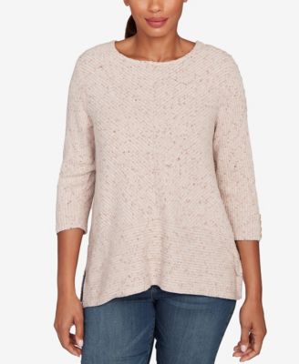 Petite Speckled Heather Rib Knit Top