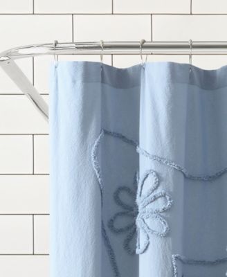 Retro Scroll Cotton Shower Curtain, 72" x 72"