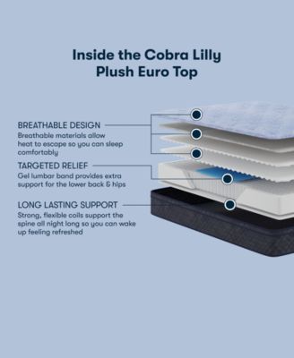 Perfect Sleeper Cobra Lily 11" Plush Euro Top Mattress Set, King