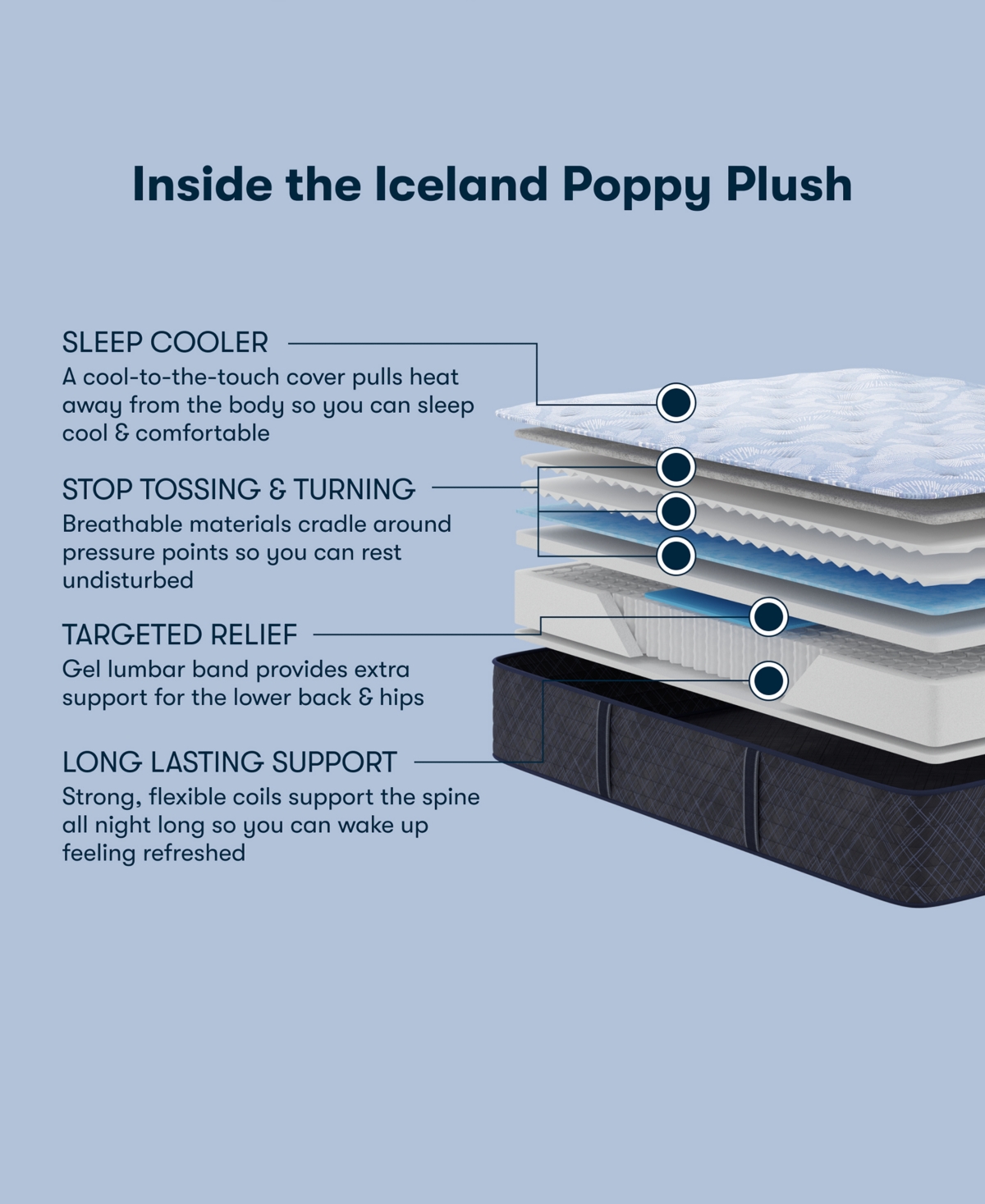 Serta Perfect Sleeper Iceland Poppy 13" Plush Mattress Set, Queen In Transparent