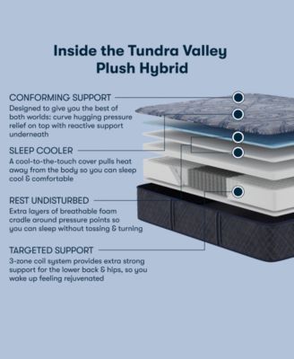 Perfect Sleeper Tundra Valley 14" Plush Hybrid Tight Top Mattress Set, Full