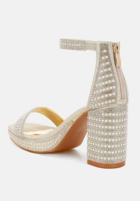 Womens Mejuri Rhinestones And Pearl Embellished Sandals