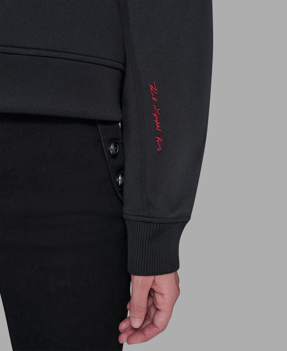 Karl Lagerfeld Paris Women's Crewneck Crystal Neck Top