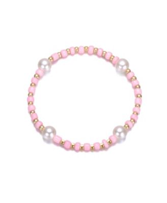 14K Gold Plating with Colored Beads with Gold Plated Accents Bracelet