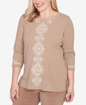 Vienna Embroidered Medallion Center Knit Top