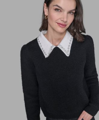 Women's Contrast Collar Sweater