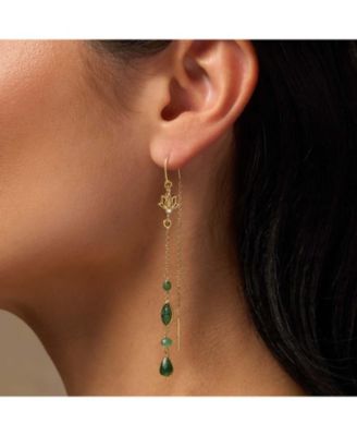 Peaceful Perspective Lotus Jade Drop Earrings