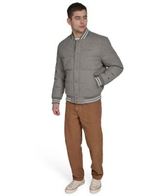 Men's Wool Blend Quilted Puffer Jacket