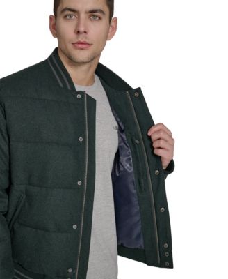 Men's Wool Blend Quilted Puffer Jacket