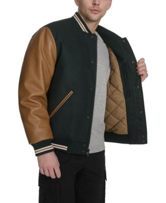 Men's Mixed Media Varsity Jacket