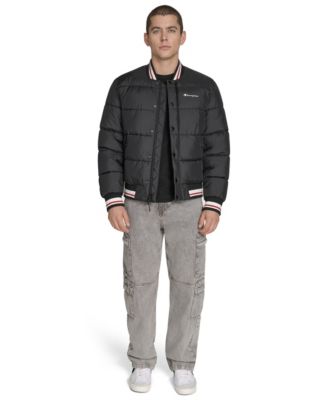 Men's Quilted Varsity Puffer Jacket