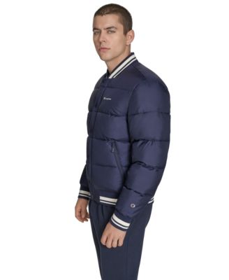 Men's Quilted Varsity Puffer Jacket