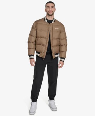 Men's Quilted Varsity Puffer Jacket
