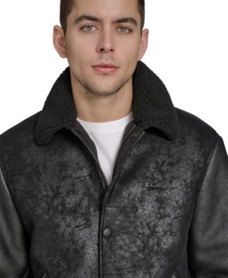 Men's Faux Shearling Varsity Jacket
