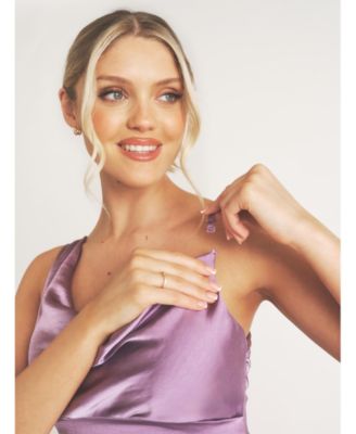 Cowl Front Asymmetric Bridesmaid Dress