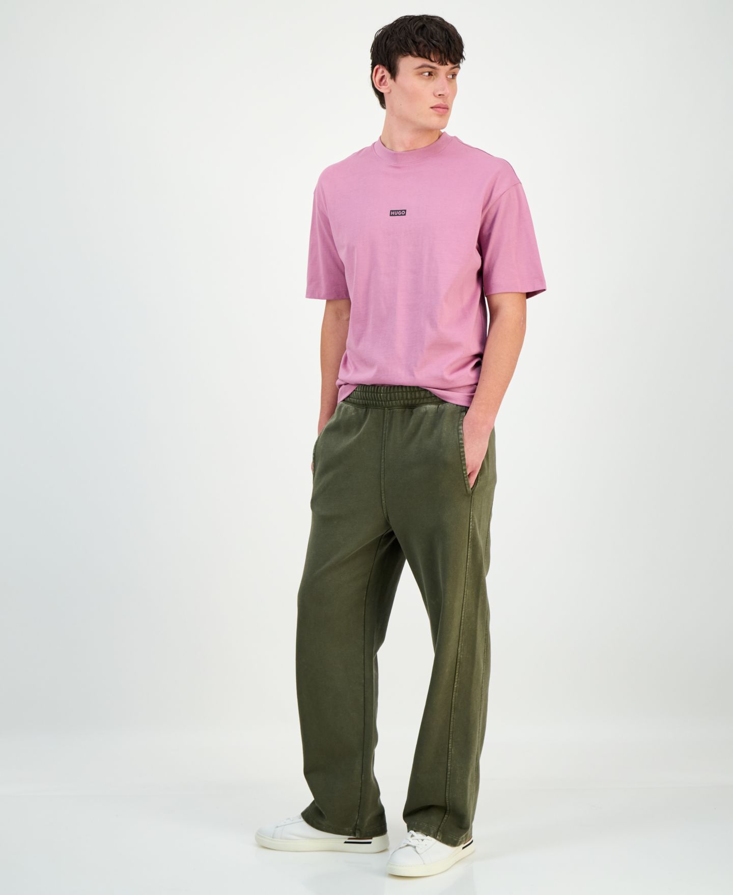 Мужские брюки Hugo Boss Nebtro Straight-Fit, цвет: Зелёный — фото 2
