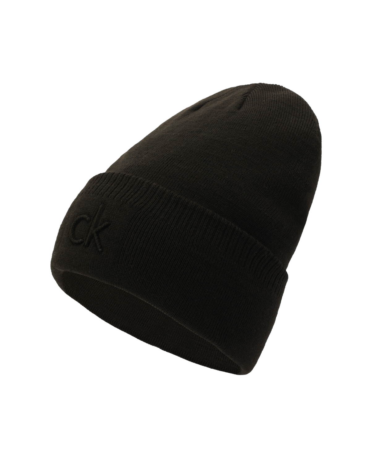 Calvin Klein Men's Embossed Logo Cuff Hat In Black