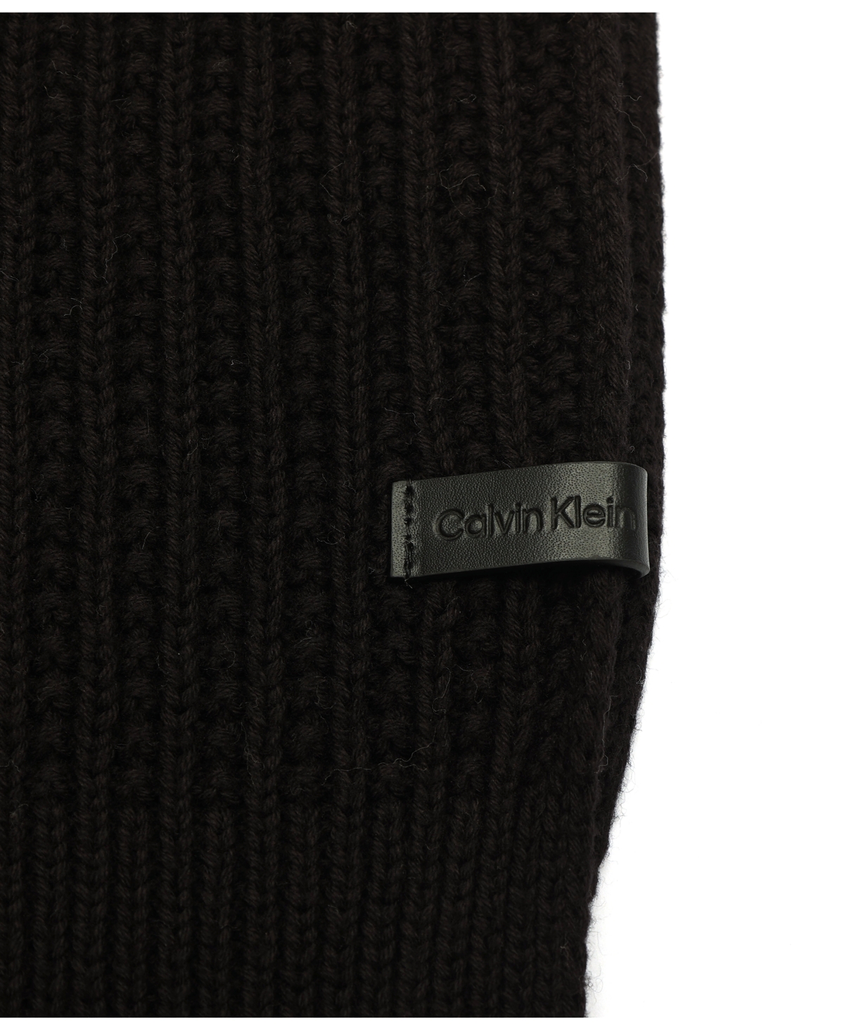 Calvin Klein Men's Links Ribbed Knit Scarf In Black