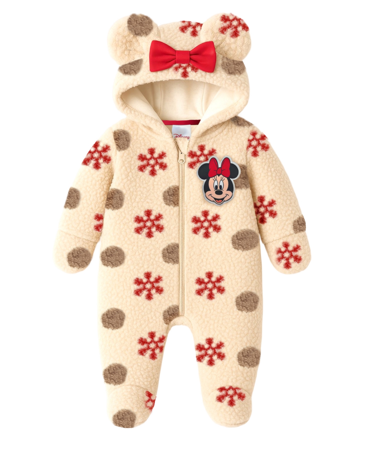 Disney Baby Girls Minnie Mouse Long Sleeves Pram Coverall In Brown