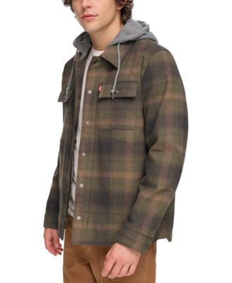 Men's Faux Sherpa Lined Flannel Shirt Jacket