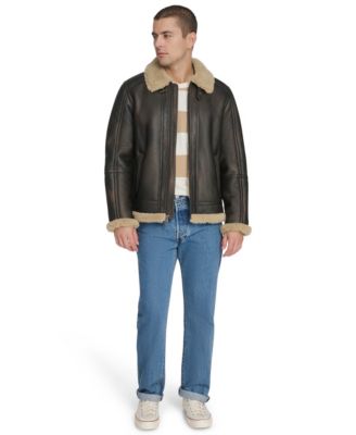Men's Faux Shearling Aviator Jacket