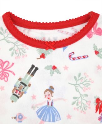 Girls 12M-5T 3-Piece Snug Fit Holiday Pajama and Sock Set