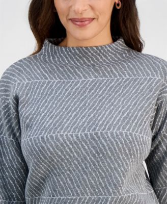Petite Mock-Neck Long-Sleeve Sweater 