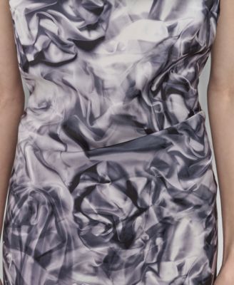 Women's Sleeveless Cowl Neck Midi Slip Dress