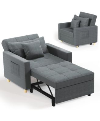 36" Sleeper Chair, Convertible Chair Bed for Adults, 3-in-1 Pull Out Sofa Chair