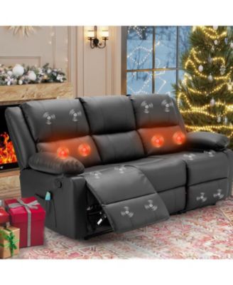 Recliner Couch with Massage&Heat Function, 3-Seat Wall Hunger Reclining Sofa