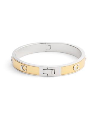 Two-Tone Signature C Bangle Bracelet