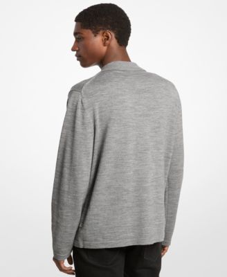 Men's Wool Collared Cardigan Sweater