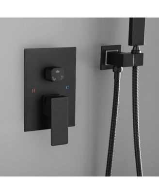 Ceiling Mount Shower Faucet Set, Hand Shower, 16 inch Shower Head and Tub Spout Rain Mixer Shower Combo Set