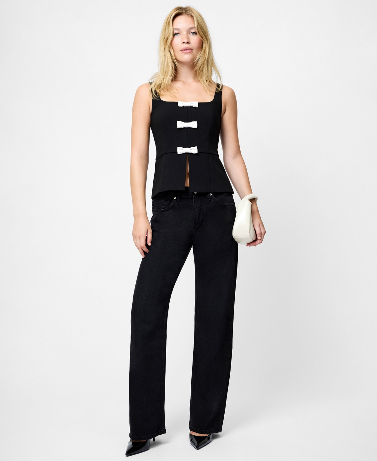 French Connection Azra Women's Sleeveless Bow Top