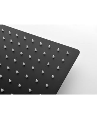 Square Rain Shower System Faucet Set with Hand Shower, 16 inch Shower Head and Tub Spou, Matte Black