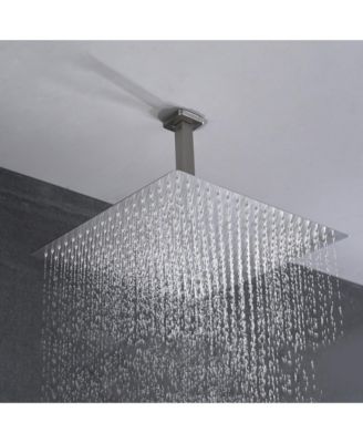 Shower system combo with hand shower, 16 inch shower head and tub spout, Brushed Nickel