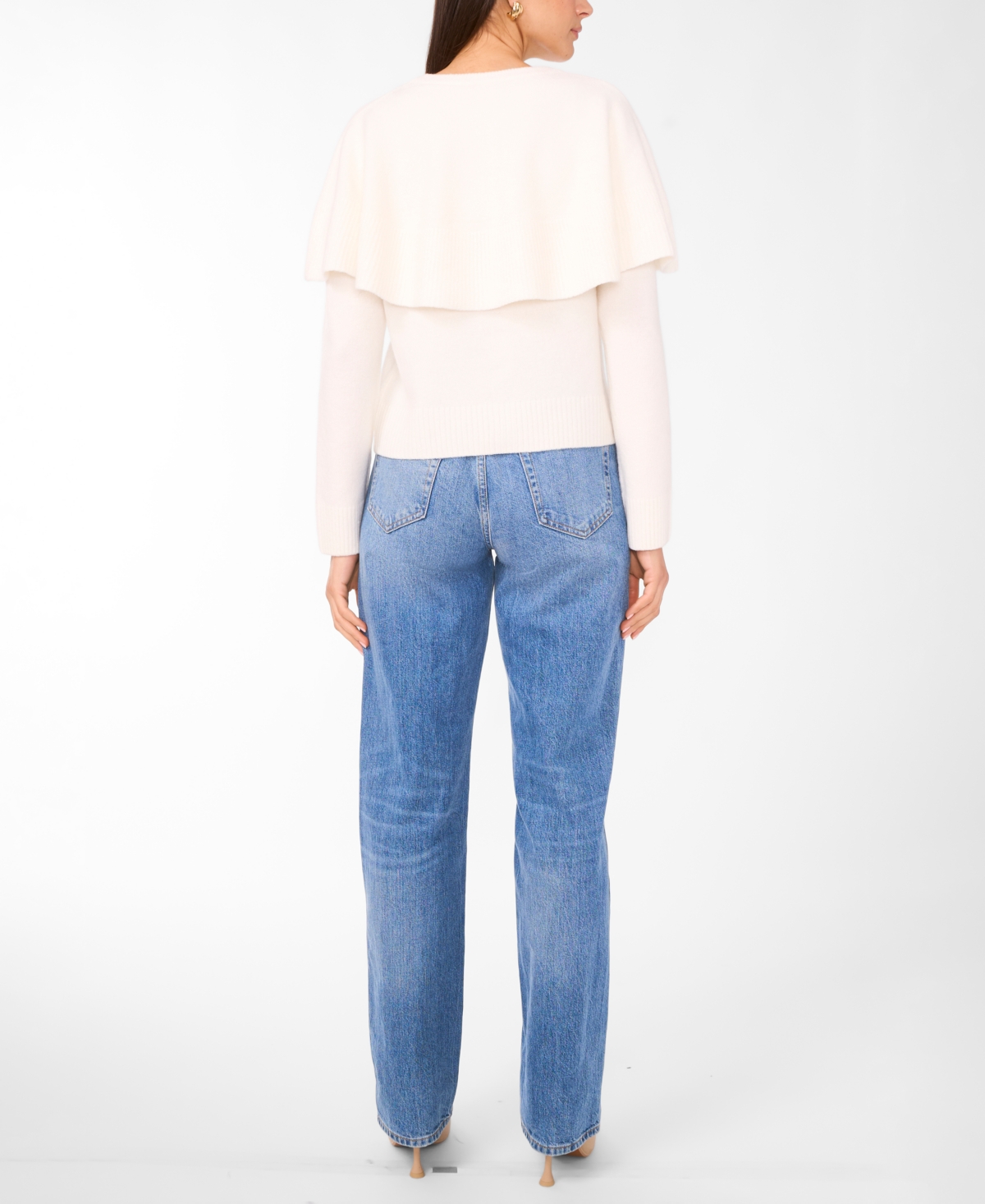 Vince Camuto Cape Detail Cardigan In White