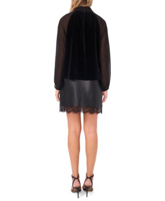 Women's Mock Neck Long Sleeve Blouse