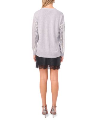 Women's Sequined V-Neck Cardigan Sweater